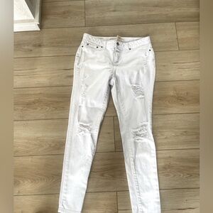 Faded Glory Distressed White Skinny Jeans size 6